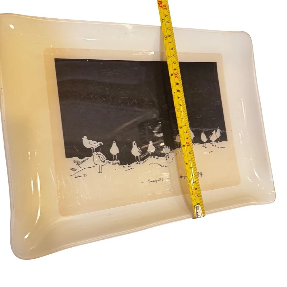 Lubov '83 Seagulls Long Island NY plastic‎ Tray Artist Signed Art